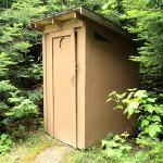 Private outhouse for lakeside campsite.